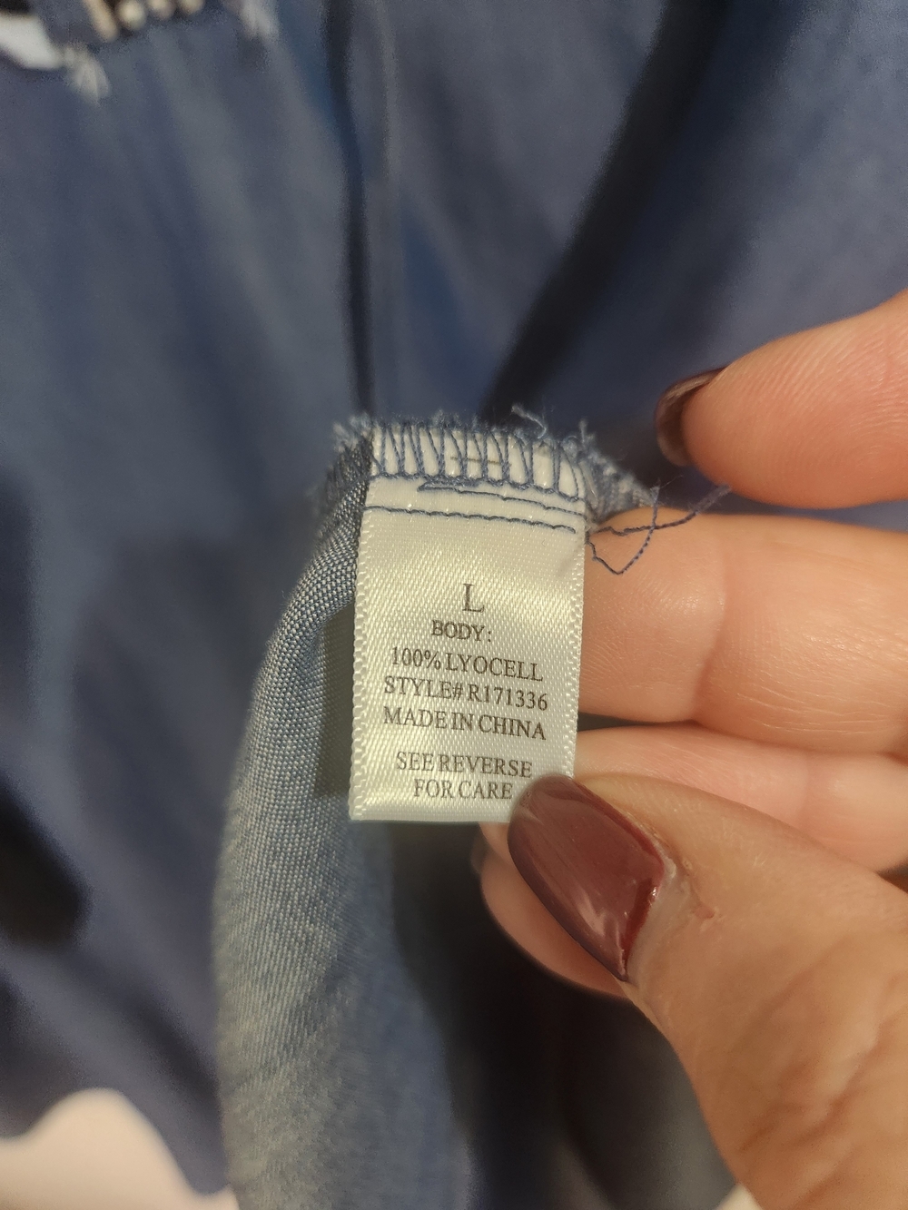 Alterd State Chambray Blouse, Size Large - Picture 3 of 7